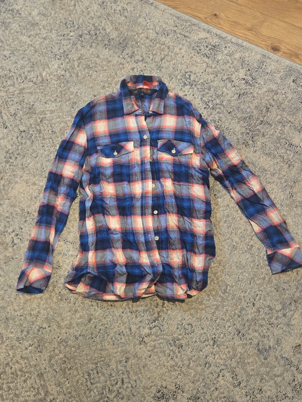 Pendleton Blue, White & Pink Plaid Button-Down Shirt